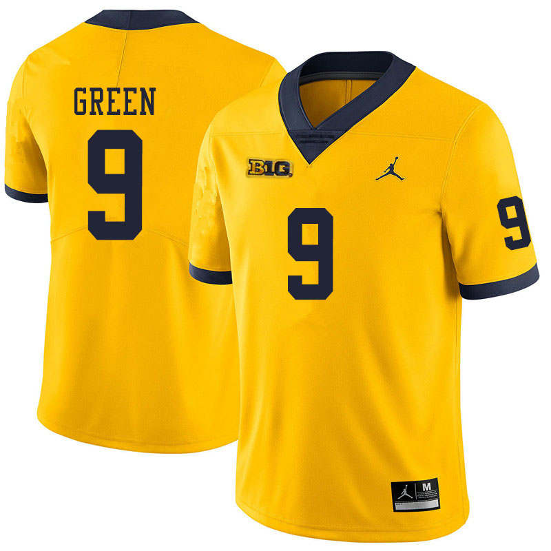 Men #9 Gemon Green Michigan Wolverines College Football Jerseys Sale-Yellow